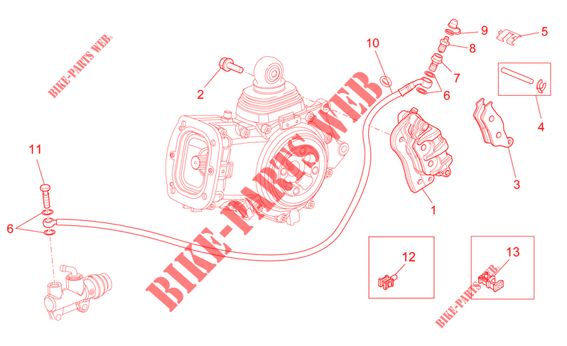 Pince frein AR pour MOTO GUZZI Griso S.E. 8V E3 de 2015