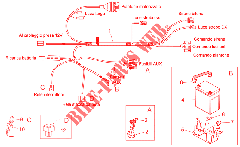 Police ausiliary Electrical system pour MOTO GUZZI Norge IE de 2006