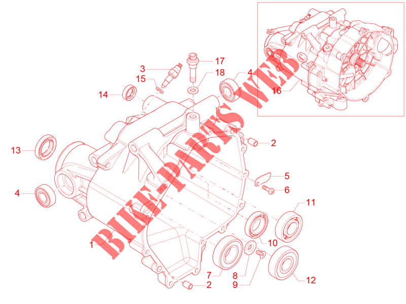 Carter de boîte vitesses pour MOTO GUZZI V7 II Stone ABS de 2015