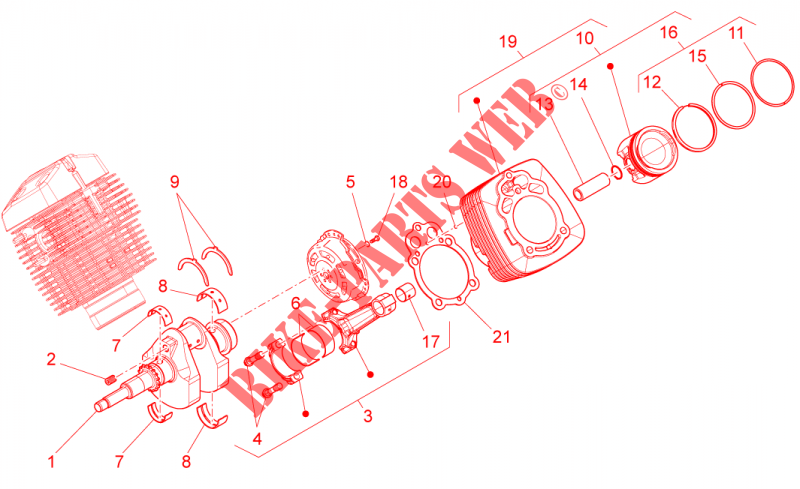 Arbre moteur cpl. pour MOTO GUZZI V7 Racer de 2012