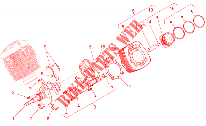 Arbre moteur cpl. pour MOTO GUZZI V7 Stone de 2014